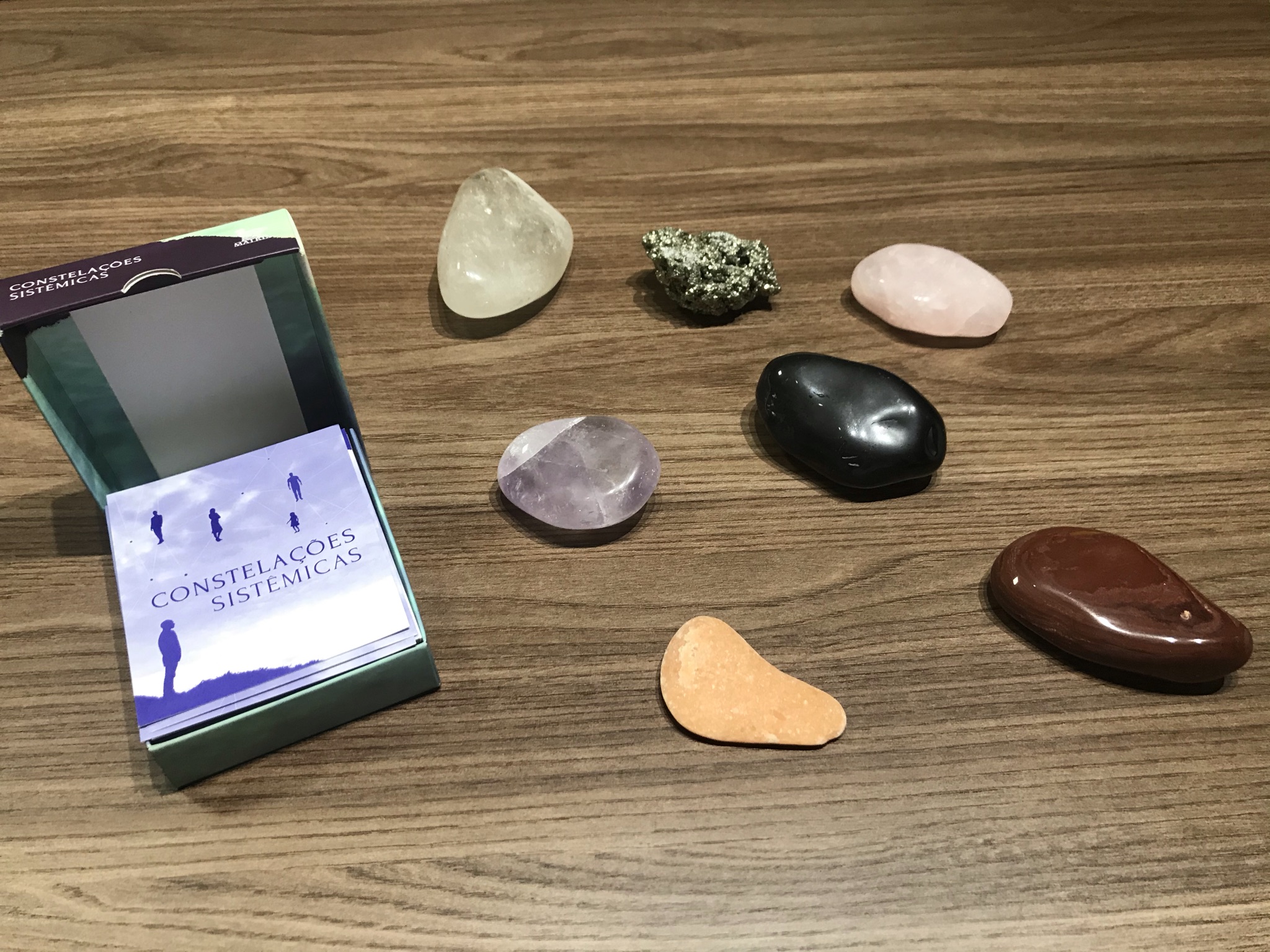Materiais utilizados em uma atividade de Constelação Familiar